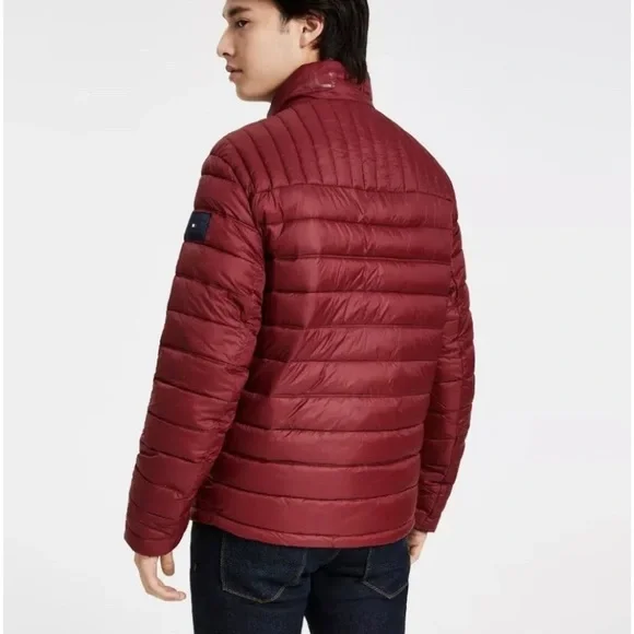 Tommy Hilfiger Mens Quilted Nylon Packable Winter Jacket- Red- Size XL. $195 NWT
